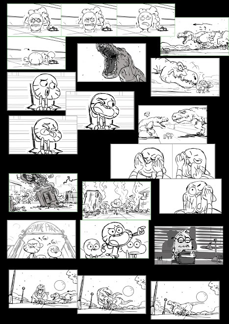 The released storyboards for the cancelled episode.