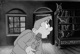 A black-and-white screenshot of the series.