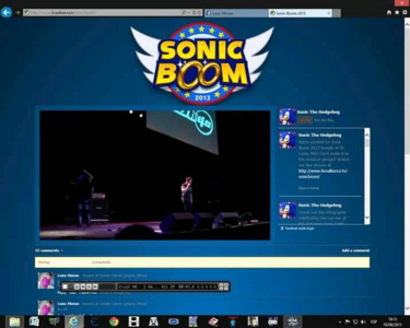 Sonic Boom 2013 webpage, with wide shot of lead singer and guitarist of Crush 40 together visible