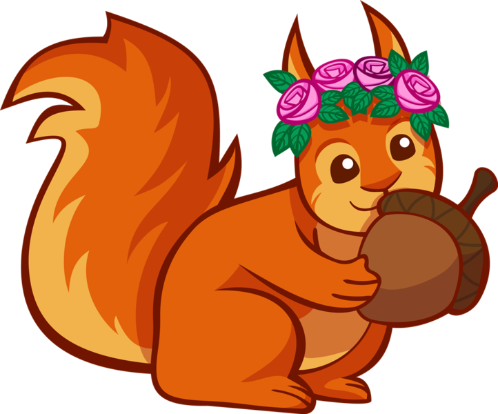 File:Squirrel wearing flower crown.png