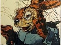 The March Hare had a gruesome visage.
