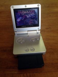 The demo running on a GameBoy Advance SP.