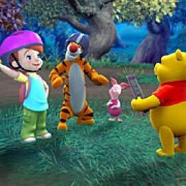 A shot with multiple characters, including Darby, who has a different design from the final series.