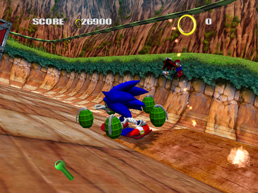 Sonic and Shadow in the Battle mode.