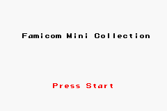 Famicom Mini Collection's title screen.