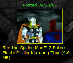 Screencap of the Activision website backup showing the original download link for the Thor scene