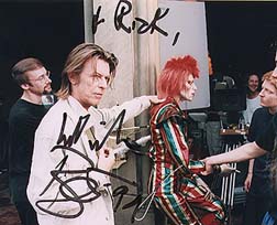 David Bowie and Puppeteer Rick Lyon with the Ziggy Stardust puppet.