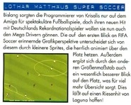 January 1995 issue of Sega Magazin reporting on Lothar Matthäus Super Soccer being developed for the Mega Drive.