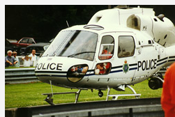 The helicopter that transferred Warwick to hospital.