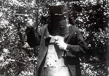 Actor playing Ned Kelly in authentic Kelly gang armor.