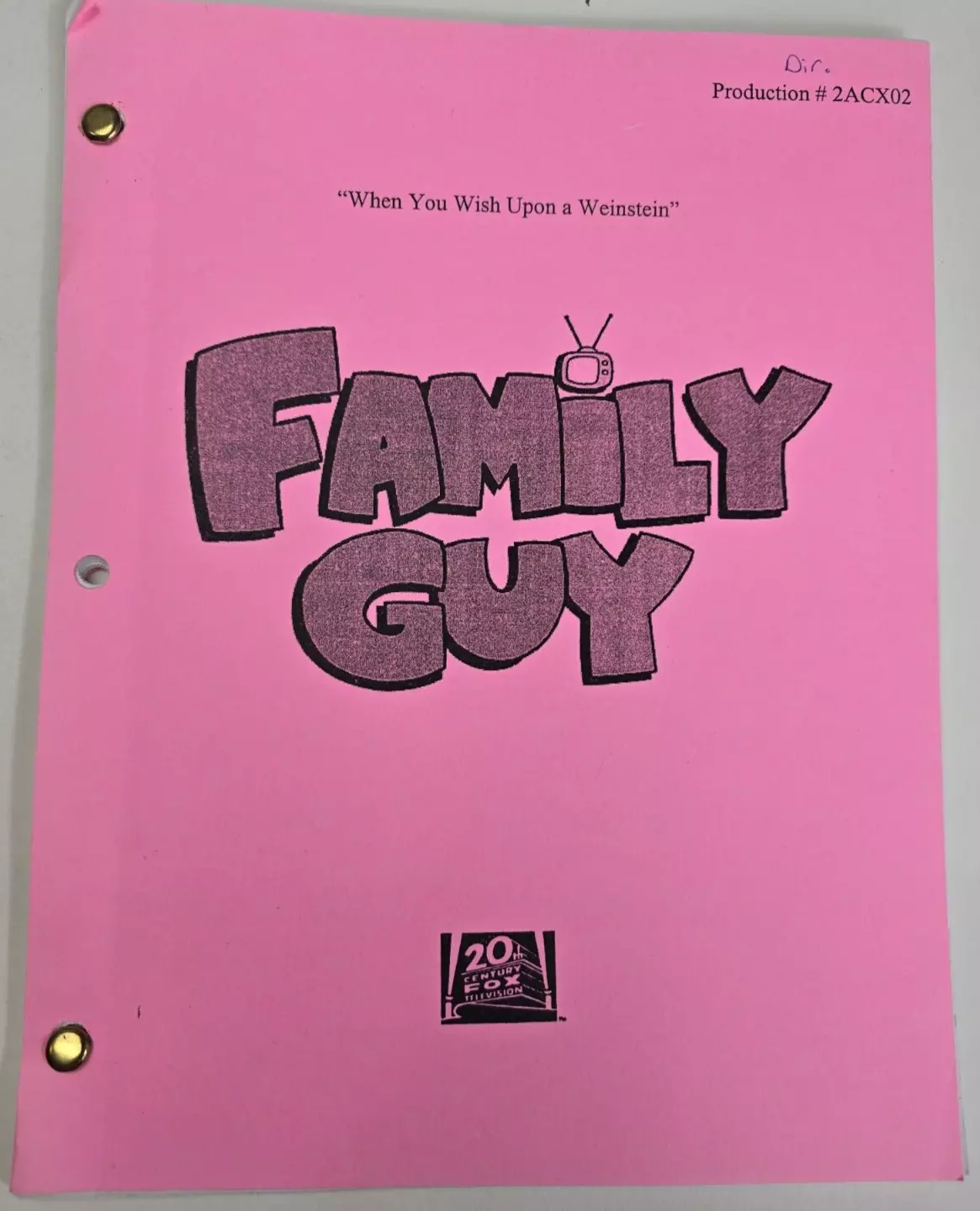 When You Wish Upon a Weinstein early draft script cover.png