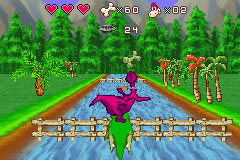Dino in a forest-themed bonus stage.