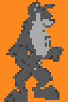 Improved draft of a sprite of the wolf character.