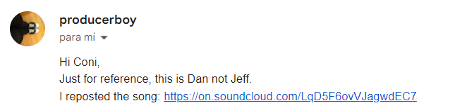 Dan Workman replying to an email about the theme song and reuploading it.