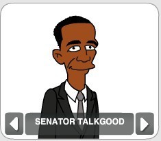 The select screen for Senator Talkgood