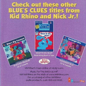 A scan of an advertisement for the Book & Tape combo from the CD "A Playdate With Blue: A Playtime Musical Adventure", notably the only time it has been seen together with the tape.