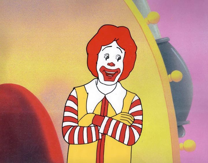 Animation cel of Ronald McDonald from the video.