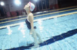 A screenshot of Kaoru Haruna in a pool