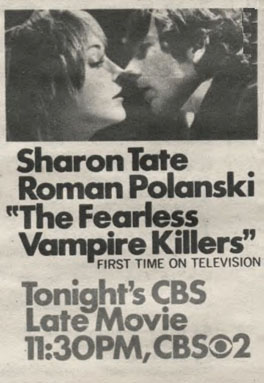 Newspaper advert of the movie's premiere on CBS Late Movies.