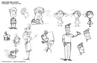Concept art of the family from the pilot.
