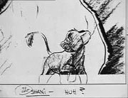 Early concept artwork of a cub named Shani. Who would later become Kiara later in production.
