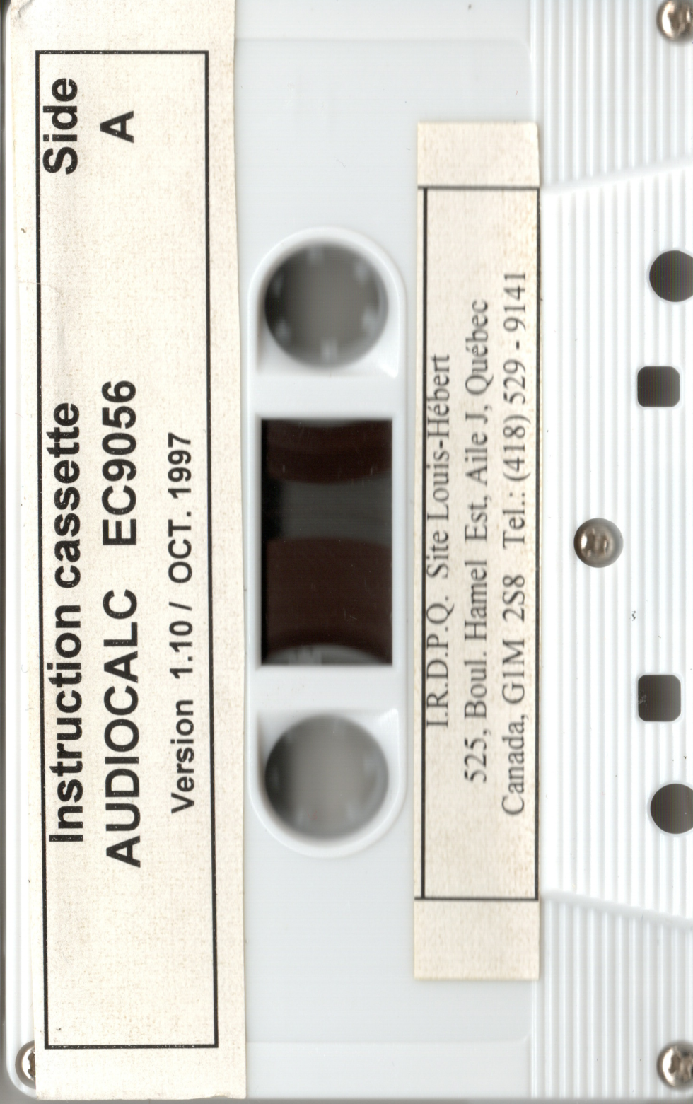 Instruction Cassette Audiocalc EC9056 Version 1.10 October 1997