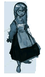 Concept art for Gerda, the original protagonist of The Snow Queen.