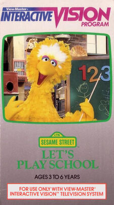 The box-art for the Sesame Street: Let's Play School tape.