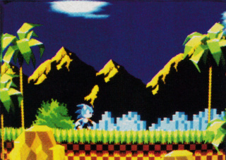 An area that is presumably the start of the stage. Sonic's standing pose is also different from that seen in the final game.