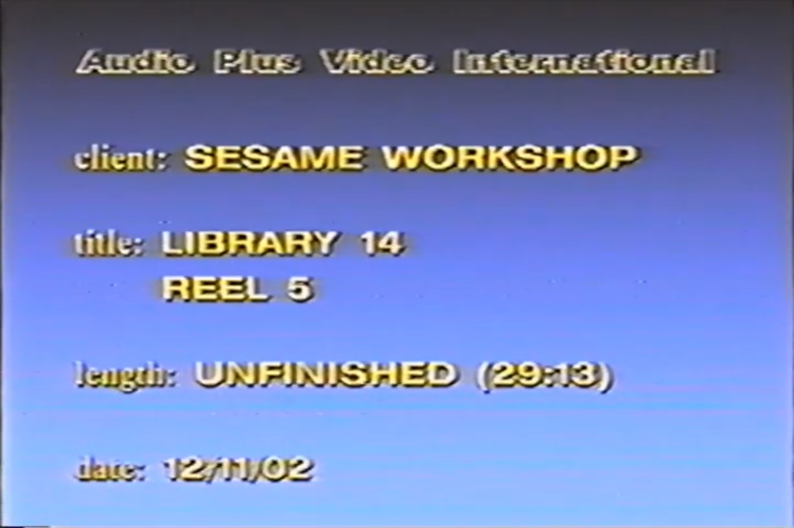 Unfinished Segments for Sesame Street Season 34