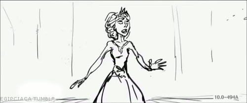 A clip of an early animatic of "Let It Go".