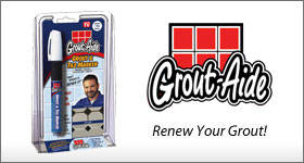 The Grout-Aide's product box, with Mays' endorsement.
