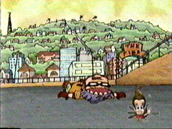 Jimmy appearing inside the turkey screenbug during Rocket Power.