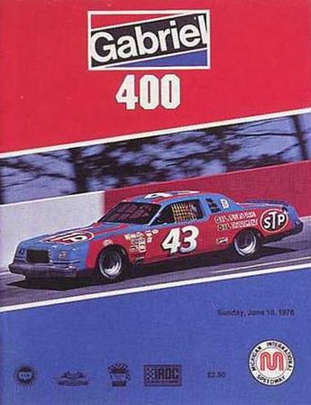 The NASCAR qualifying race advertised as part of the 1978 Gabriel 400 race program.