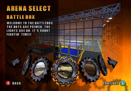 Arena select screen, selecting Battlebox.