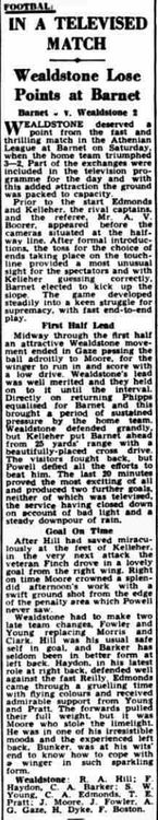 Newspaper clipping detailing the match.