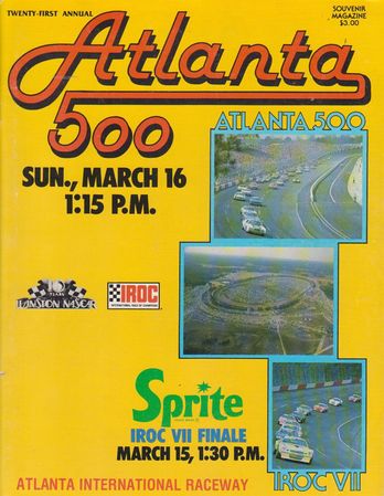 The Oval Final advertised as part of the 1980 Atlanta 500 race program.