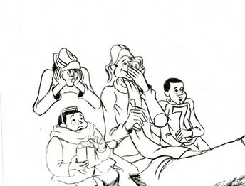 Animated cel of the Cosby Kids.