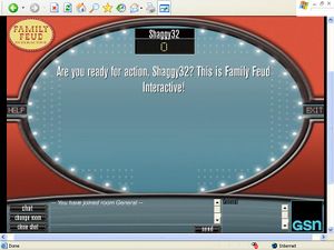 Starting screen to Family Feud Interactive