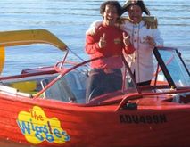 Francisco and Fernando Sr. in the Big Red Boat