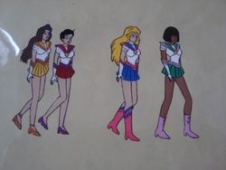 The Sailor Scouts, minus Sailor Mercury.