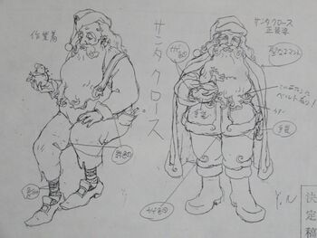 Production Material showing an older Claus, as Santa Claus