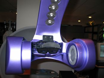 A close-up of the headset that the show was presented through