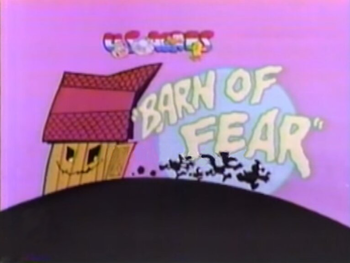 Original title card for "Barn Of Fear."