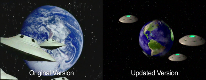 A comparison of the original effects and the reshot model effects.