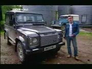 Richard Hammond with two Land Rovers.