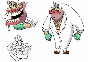 Sketches of the evil dentist.