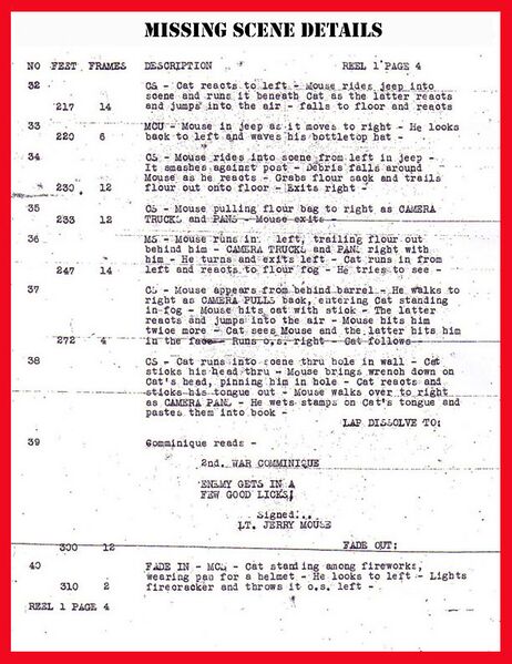 A transcript of the deleted scene of the short.