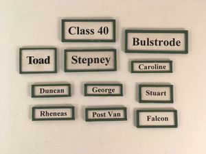 Bulstrode's name board among other name boards.