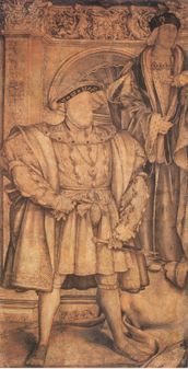 The surviving section of Holbein's sketch for the mural.